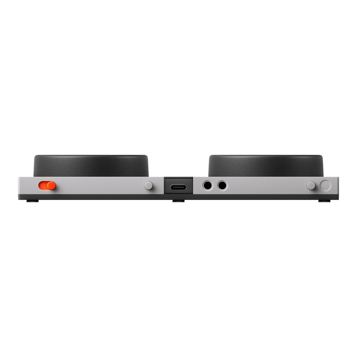 Teenage Engineering EP-127 K.O.-PEDAL, rear edge showing the power switch, USB-C port and 3.5 mm jacks