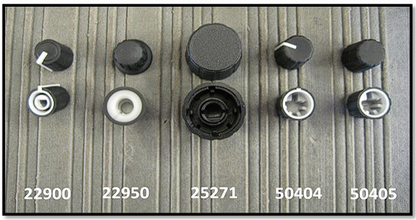 Rubberized control knobs for early Nord products
