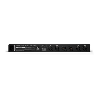 SSL Bus Comp Classic rear panel: IEC mains inlet and XLR inputs, outputs and external side-chain inputs