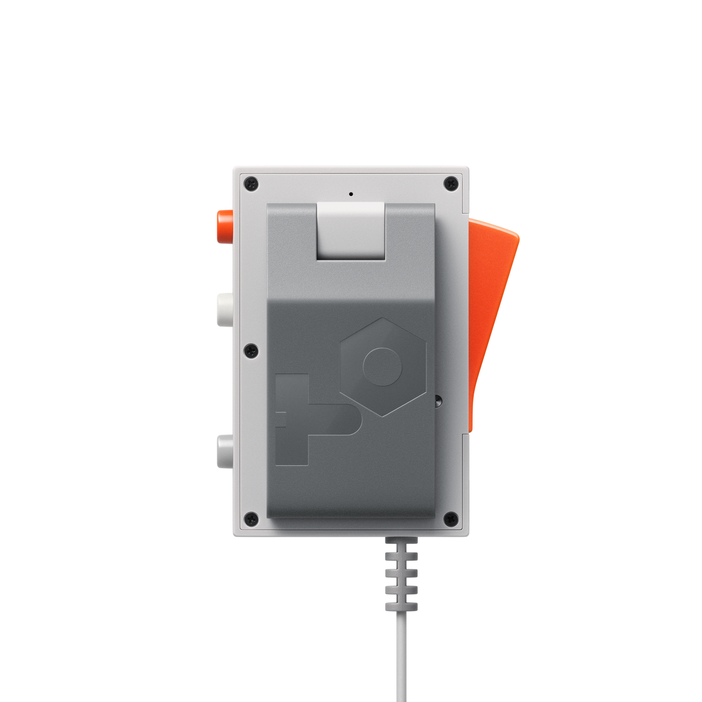 EP-2350 FX MIC rear view with 3.5 mm curly cable and USB-C