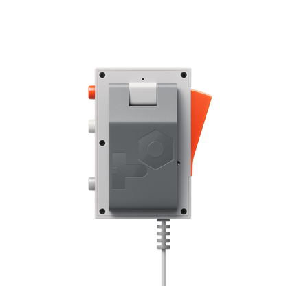 EP-2350 FX MIC rear view with 3.5 mm curly cable and USB-C